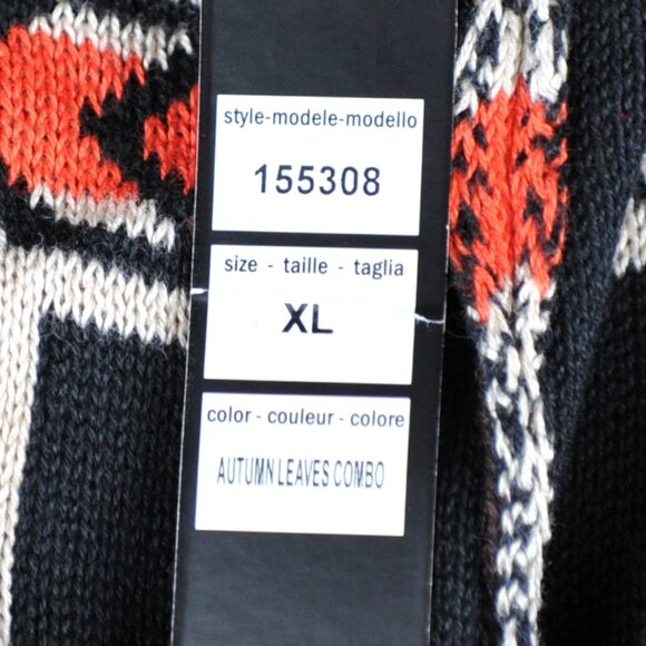 Belldini Women's Autumn Leaves Knitted Southwestern Cardigan /wHoodie  Size XL - Picture 4 of 8